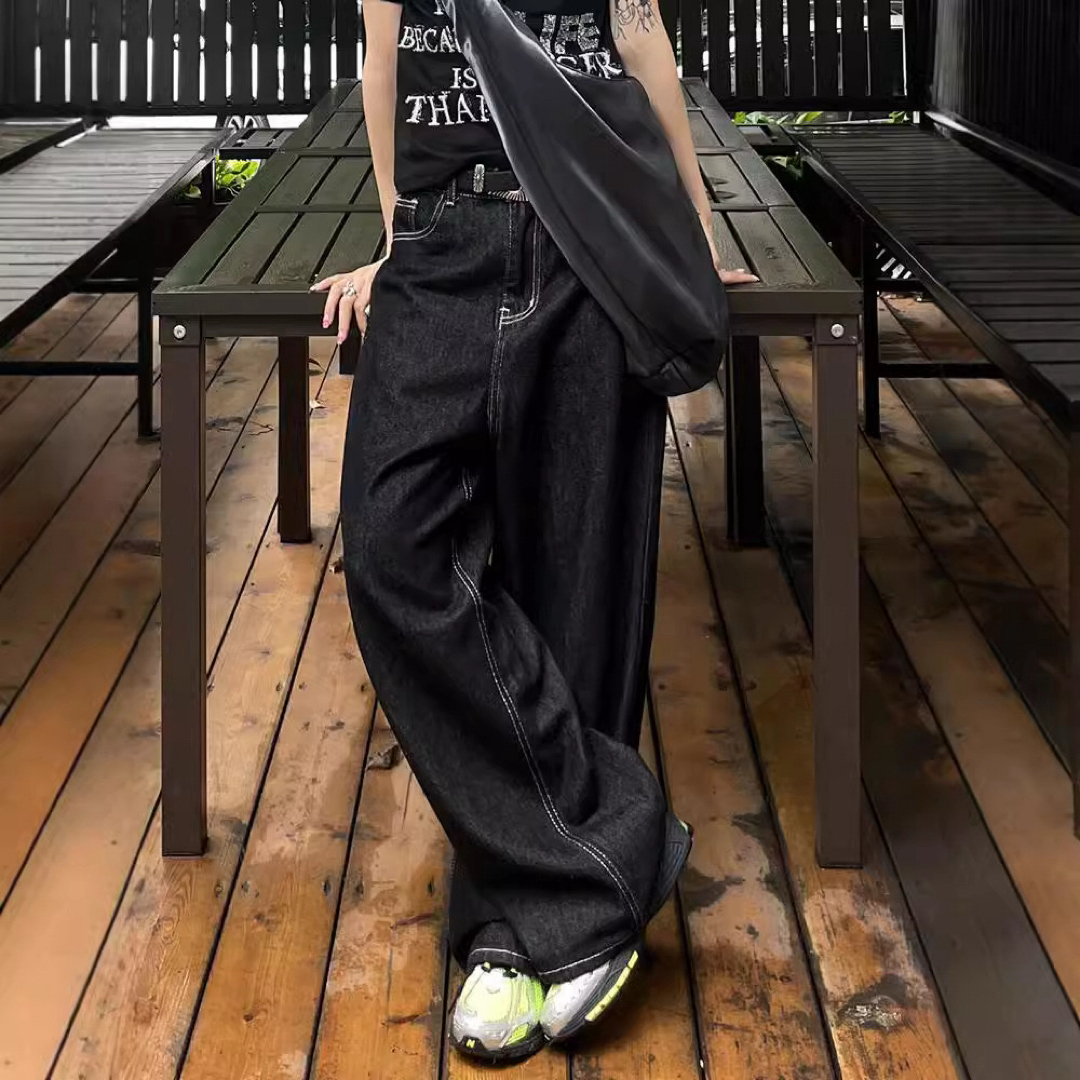 黒バギーデニムスターチーム menes jaded london bigboy似 黒バギーデニムスターチーム menes jaded london bigboy似
