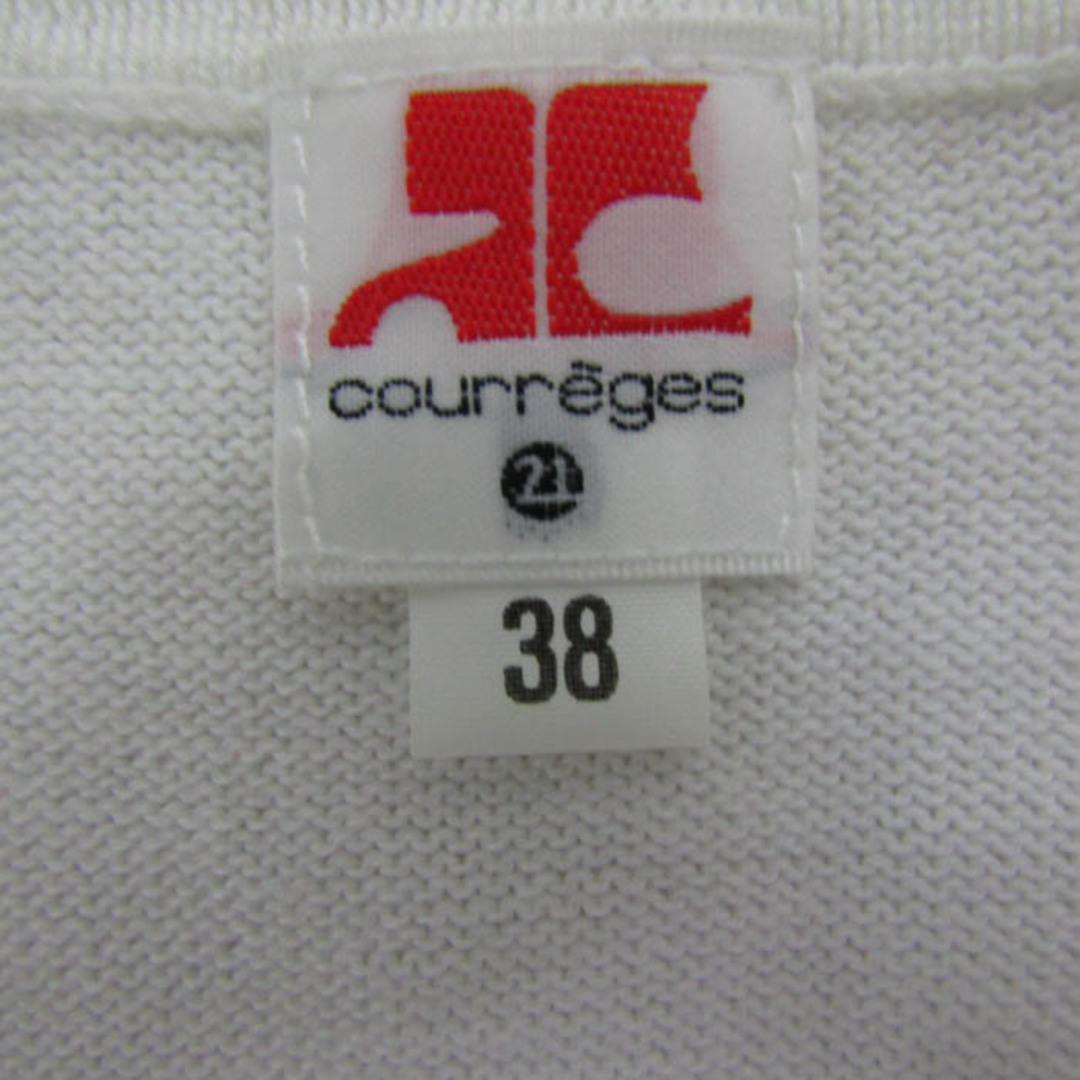 美品　Courreges クレージュ　ロゴ　ニット　トップス　M Courreges - クレージュ ニット トップス 半袖 ロゴ コットン