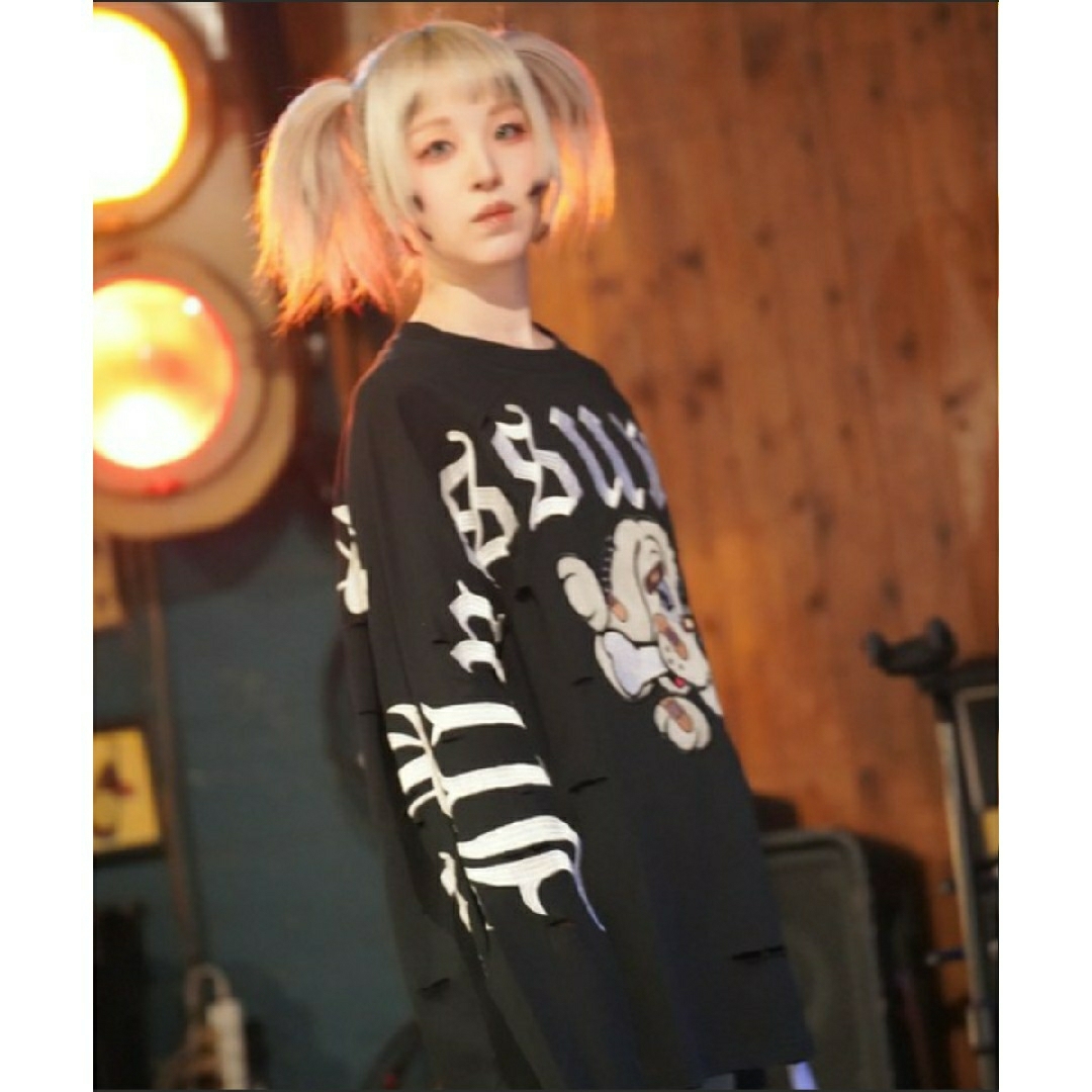 GALFY(ガルフィー)のGA×GALFYぼろぼろ刺繍ロンT レディースのトップス(カットソー(長袖/七分))の商品写真