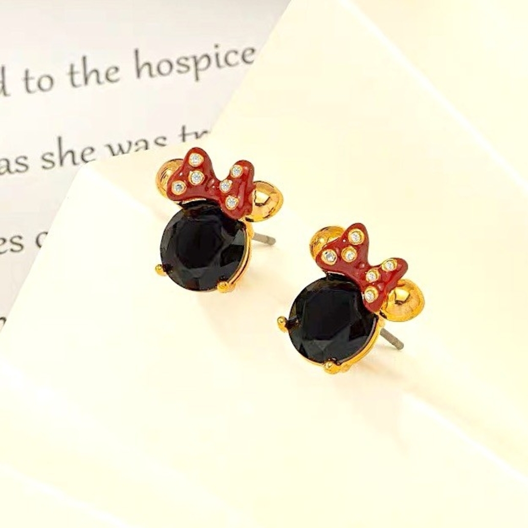 kate spade NEW YORK(ケイトスペードニューヨーク)のケイトスペードxディズニー ミニーマウス ピアス ブラック レディースのアクセサリー(ピアス)の商品写真