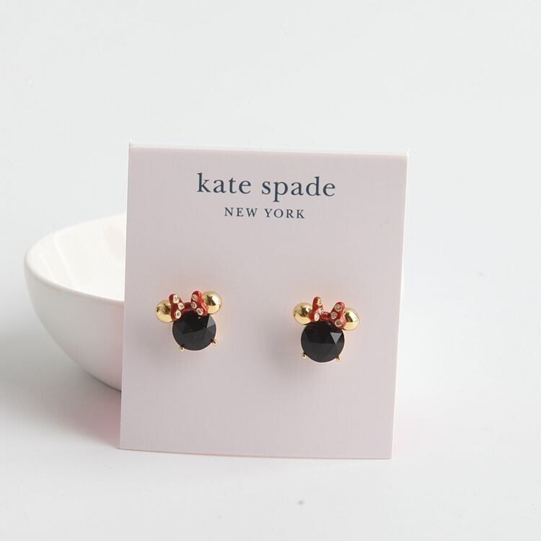 kate spade NEW YORK(ケイトスペードニューヨーク)のケイトスペードxディズニー ミニーマウス ピアス ブラック レディースのアクセサリー(ピアス)の商品写真