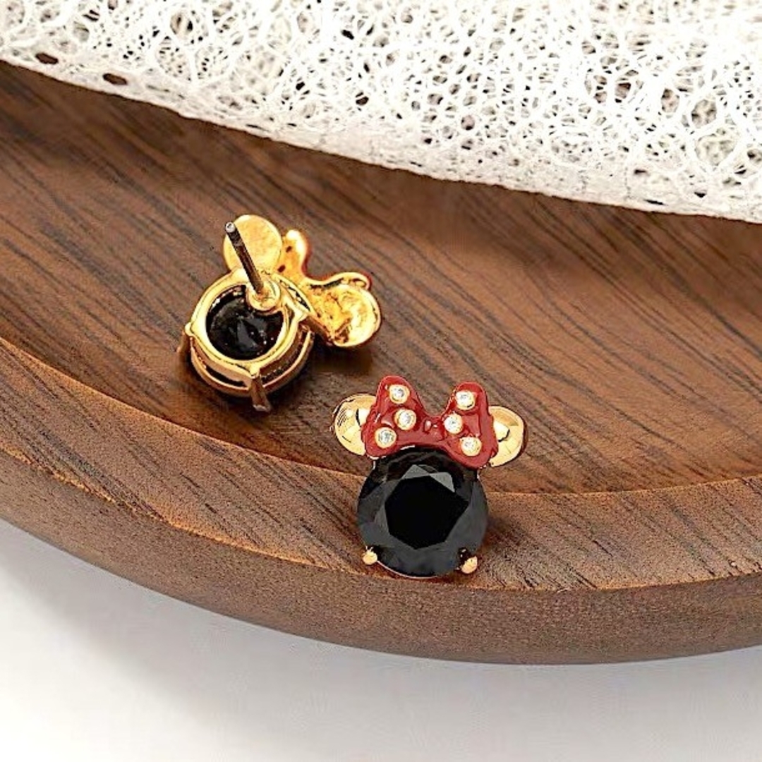 kate spade NEW YORK(ケイトスペードニューヨーク)のケイトスペードxディズニー ミニーマウス ピアス ブラック レディースのアクセサリー(ピアス)の商品写真