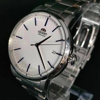 オリエント(ORIENT)の美品　ORIENT　オリエント　ホワイト　シルバー　自動巻き　メンズ　腕時計(腕時計(アナログ))