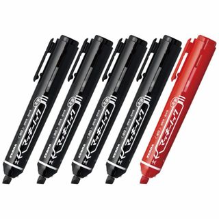 ゼブラ(ZEBRA) 油性マーカー マッキーノック 太字 黒4本赤1本セット P(その他)