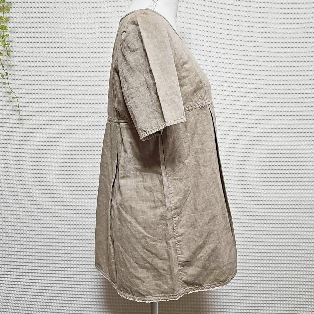 グレー 半袖チュニック Lサイズ レディースのトップス(チュニック)の商品写真