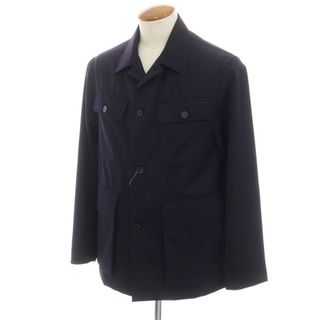 TOMORROWLAND - 【中古】トゥモローランド TOMORROWLAND SUPER120’S ウール サファリジャケット ネイビー【サイズM】【メンズ】