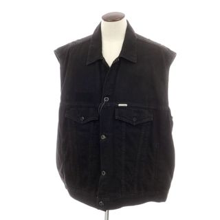 オフホワイト(Off-White)の【中古】オフホワイト OFF-WHITE ビッグシルエット ノースリーブ デニムジャケット ブラック【サイズL】【メンズ】(Gジャン/デニムジャケット)