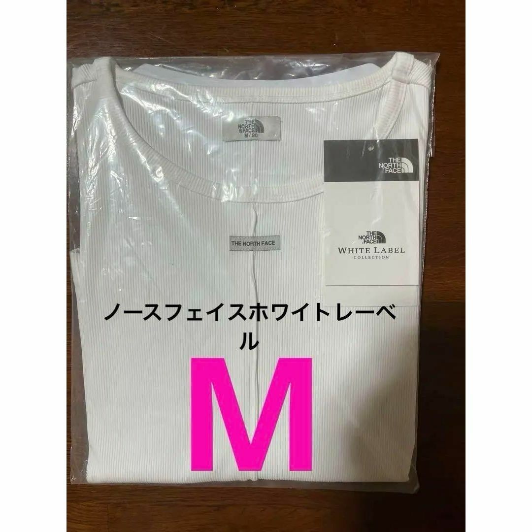 THE NORTH FACE(ザノースフェイス)の【特価⚠️】ノースフェイス Tシャツ 白　M ショート丈 日本未入荷 レディースのトップス(Tシャツ(半袖/袖なし))の商品写真