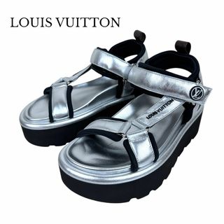 ルイヴィトン(LOUIS VUITTON)のLOUIS VUITTON サンダル プールピロー ライン ベルクロ 厚底(サンダル)
