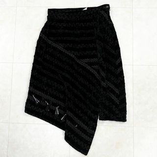 コムデギャルソン(COMME des GARCONS)の美品 AD表記無⭐️コムデギャルソン ロングスカート 編み込み ベロア チャーム(ロングスカート)