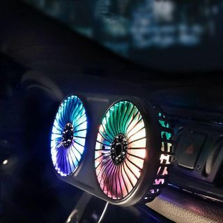OKAHITA 車用扇風機 双頭ライトファン、3速調整、より強力な風力、自動車用(ノーカラージャケット)