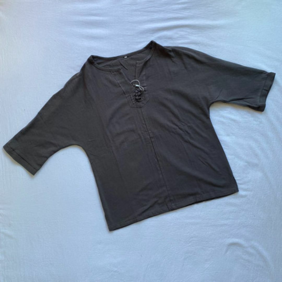 3XL グレー 上下セット ルームウェア メンズ 天然素材 半袖 ハーフパンツ メンズの水着/浴衣(浴衣)の商品写真