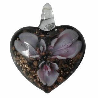 ガラス ペンダントトップ 1個 花 ネックレス アクセサリーパーツ 手芸 手作り