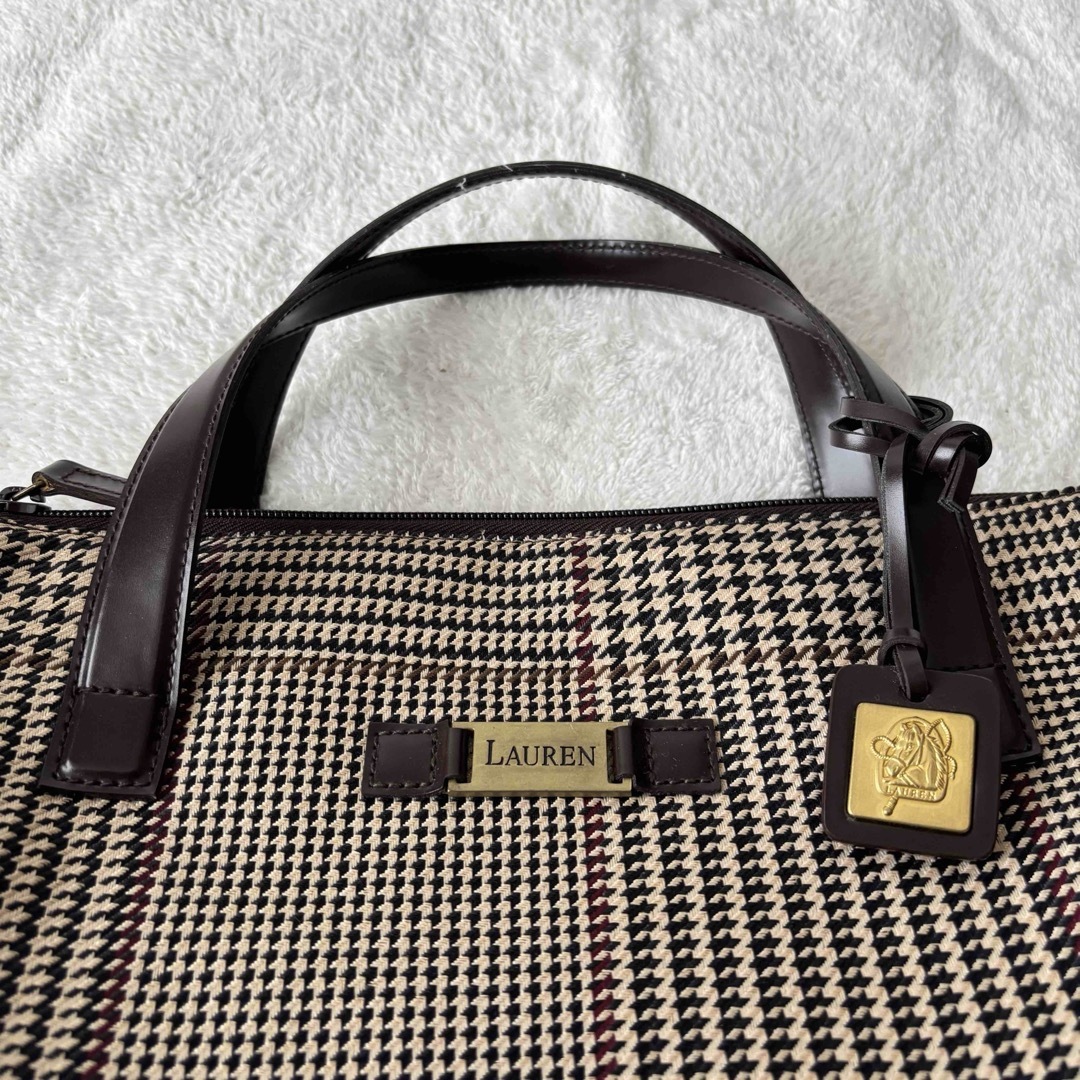 Ralph Lauren(ラルフローレン)の✨️美品✨️ ローレンラルフローレン グレンチェック柄 2WAY トートバッグ レディースのバッグ(トートバッグ)の商品写真