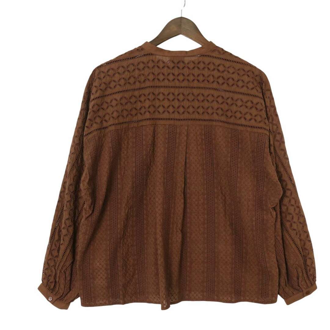 Spick & Span(スピックアンドスパン)のSpick and Span スピック＆スパン 春夏★ リヨセル 刺繍 幾何学模様 花 ストライプ ブラウス Sz.F レディース レディースのトップス(シャツ/ブラウス(長袖/七分))の商品写真