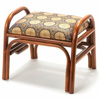 【在庫セール】大竹産業 仏前椅子 籐ラタンチェア 紺金襴ブラウン 43x38cm(その他)