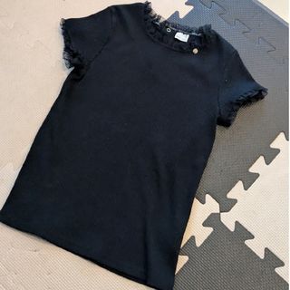 値下げプティマイン フリル 半袖リブカットソー130cm