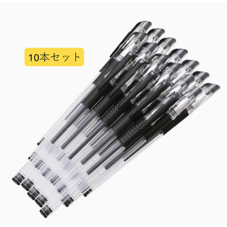 n418【新品未使用】水性 ボールペン 0.5mm 10本セット ブラック(ペン/マーカー)