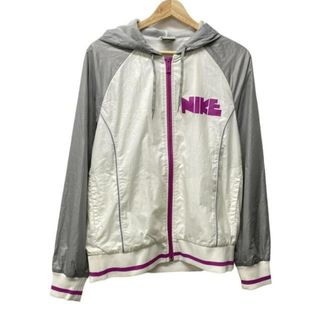ナイキ(NIKE)のNIKE(ナイキ) ブルゾン サイズL メンズ - 白×グレー×パープル 長袖/ジップアップ/春/秋(ブルゾン)
