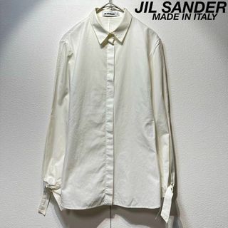 ジルサンダー(JIL SANDER)の希少 ジルサンダー 上質 リボン レース 比翼 デザイン ドレス シャツ 34(シャツ/ブラウス(長袖/七分))