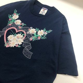 ジャージーズ(JERZEES)のUSA製 JERZEES 90's 半袖Tシャツ ネイビー メンズL(Tシャツ/カットソー(半袖/袖なし))