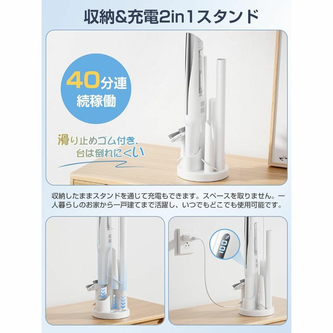掃除機 コードレス 28000Pa強力吸引 0.5kg 超軽量 40分連続稼働