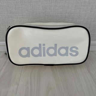 adidas アディダス 筆箱 ペンケース ホワイト エナメル カラビナ付き