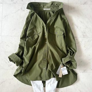 GALLARDA GALANTE - 美品♪ガリャルダガランテ コットンワークシャツ バックギャザー ゆったり カーキ