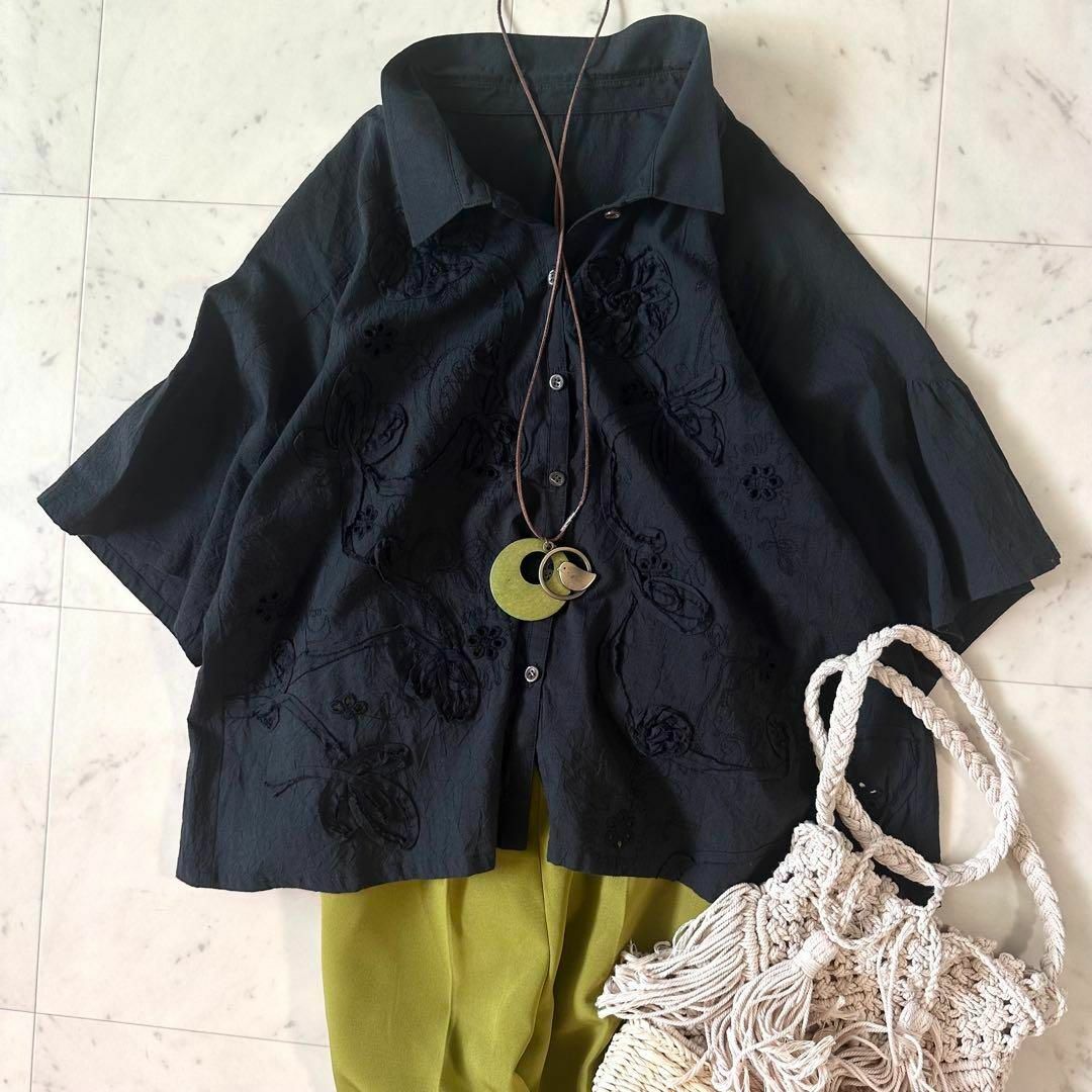 未使用！センソユニコ 慈雨 ブラウス Sensounico - 美品♪ジウ 慈雨 センソユニコ 刺繍入り半袖