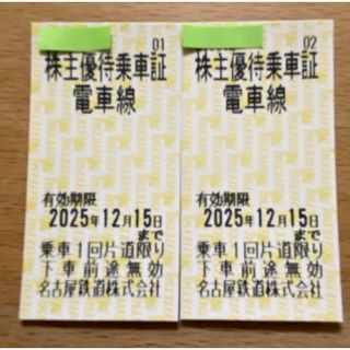 メイテツヒャッカテン(名鉄百貨店)の名古屋鉄道 株主優待乗車証 2枚セット 切符 ①(鉄道乗車券)