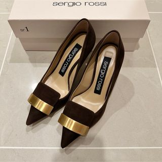 Sergio Rossi - Sergio Rossi セルジオロッシ sr1 ダークブラウン ゴールド 34