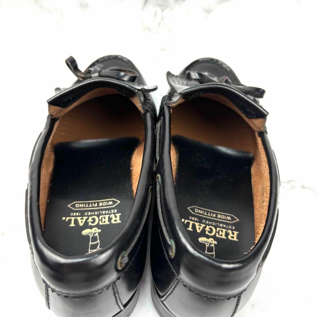 【美品】REGAL リーガル 黒 レザー フリンジ タッセル ローファー 22 REGAL - 【美品】REGAL リーガル 黒 レザー フリンジ タッセル