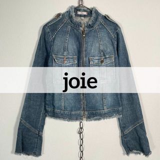 ジョア(Joie (ファッション))のUSA製 00s joie 短丈ジップGジャン フリンジ 平成ギャル グランジ(Gジャン/デニムジャケット)
