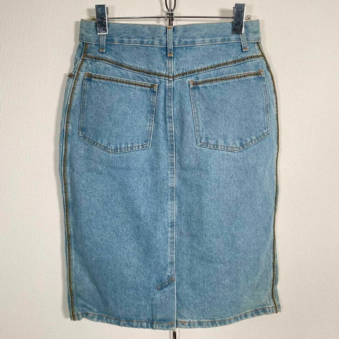 イタリー製 新品 2.5万 Paola bonafede スタッズデニムスカート レディースのスカート(ひざ丈スカート)の商品写真