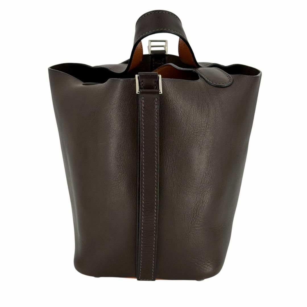 HERMES(エルメス)のHERMES エルメス ピコタンPM バレニア/シェーブル エベンヌ/オレンジ □J刻印（2006年製） シルバー金具 レディース ハンドバッグ ヴィンテージ バイカラー レディースのバッグ(ハンドバッグ)の商品写真