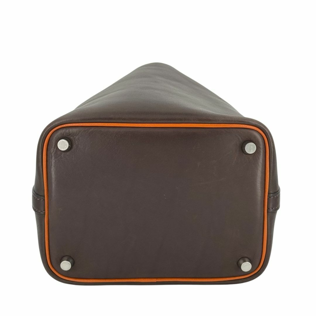 HERMES(エルメス)のHERMES エルメス ピコタンPM バレニア/シェーブル エベンヌ/オレンジ □J刻印（2006年製） シルバー金具 レディース ハンドバッグ ヴィンテージ バイカラー レディースのバッグ(ハンドバッグ)の商品写真