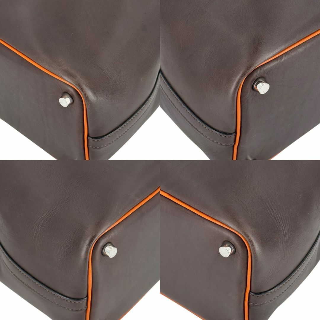 HERMES(エルメス)のHERMES エルメス ピコタンPM バレニア/シェーブル エベンヌ/オレンジ □J刻印（2006年製） シルバー金具 レディース ハンドバッグ ヴィンテージ バイカラー レディースのバッグ(ハンドバッグ)の商品写真
