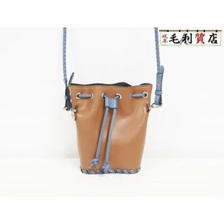 フェンディ FENDI モントレゾールミニ 8BS010 ブラウン×ブルー レザー ショルダー レディース バッグ(ショルダーバッグ)