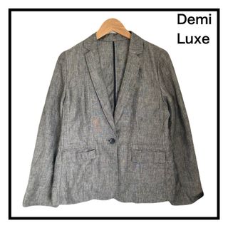 デミルクスビームス(Demi-Luxe BEAMS)のデミルクスビームス　リネン混　薄手　ピンドット　ワンボタンジャケット　テーラード(テーラードジャケット)