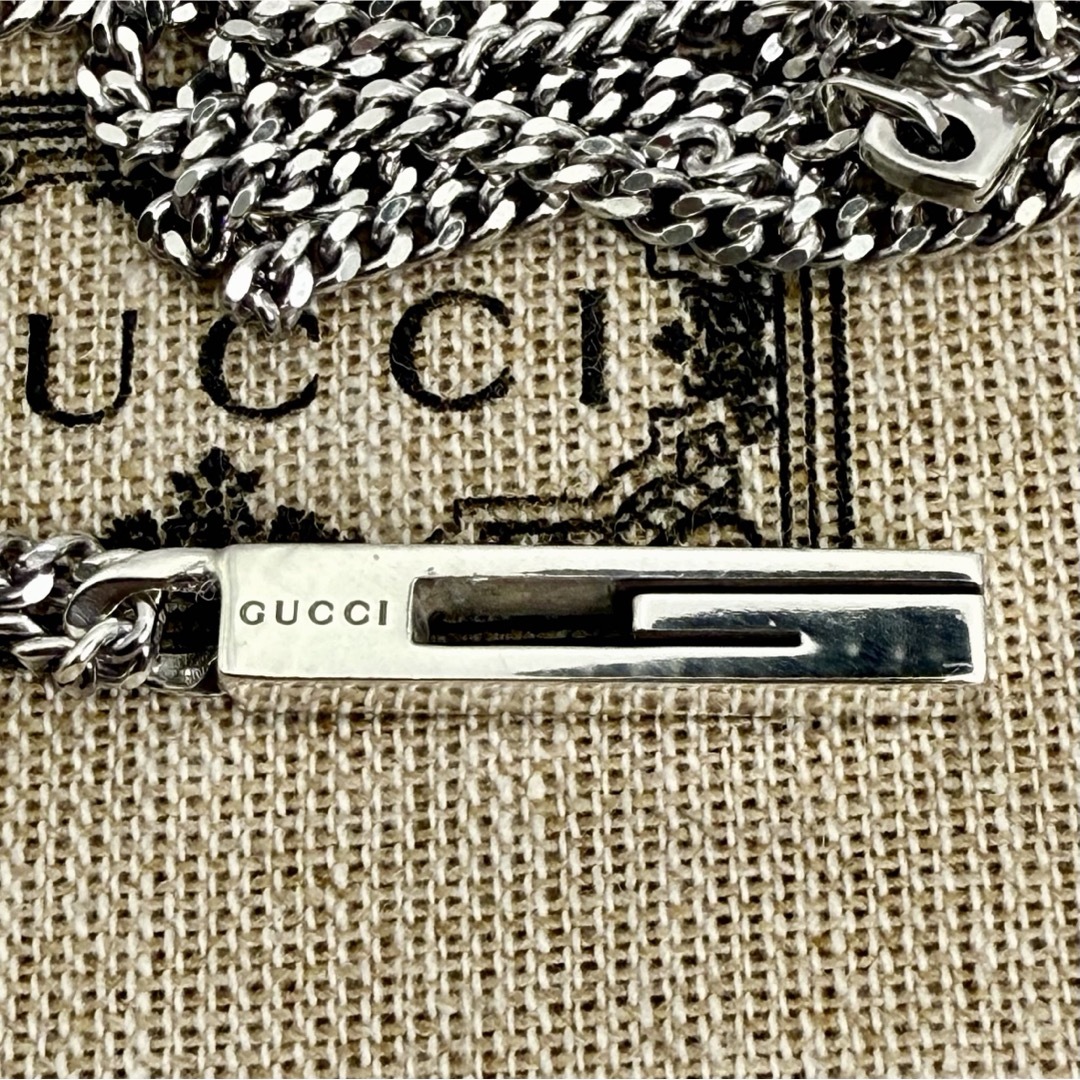 【新品磨き】GUCCI カットアウトG スタンダート ネックレス 44cm喜平 新品磨き】GUCCI カットアウトG スタンダート ネックレス 44cm