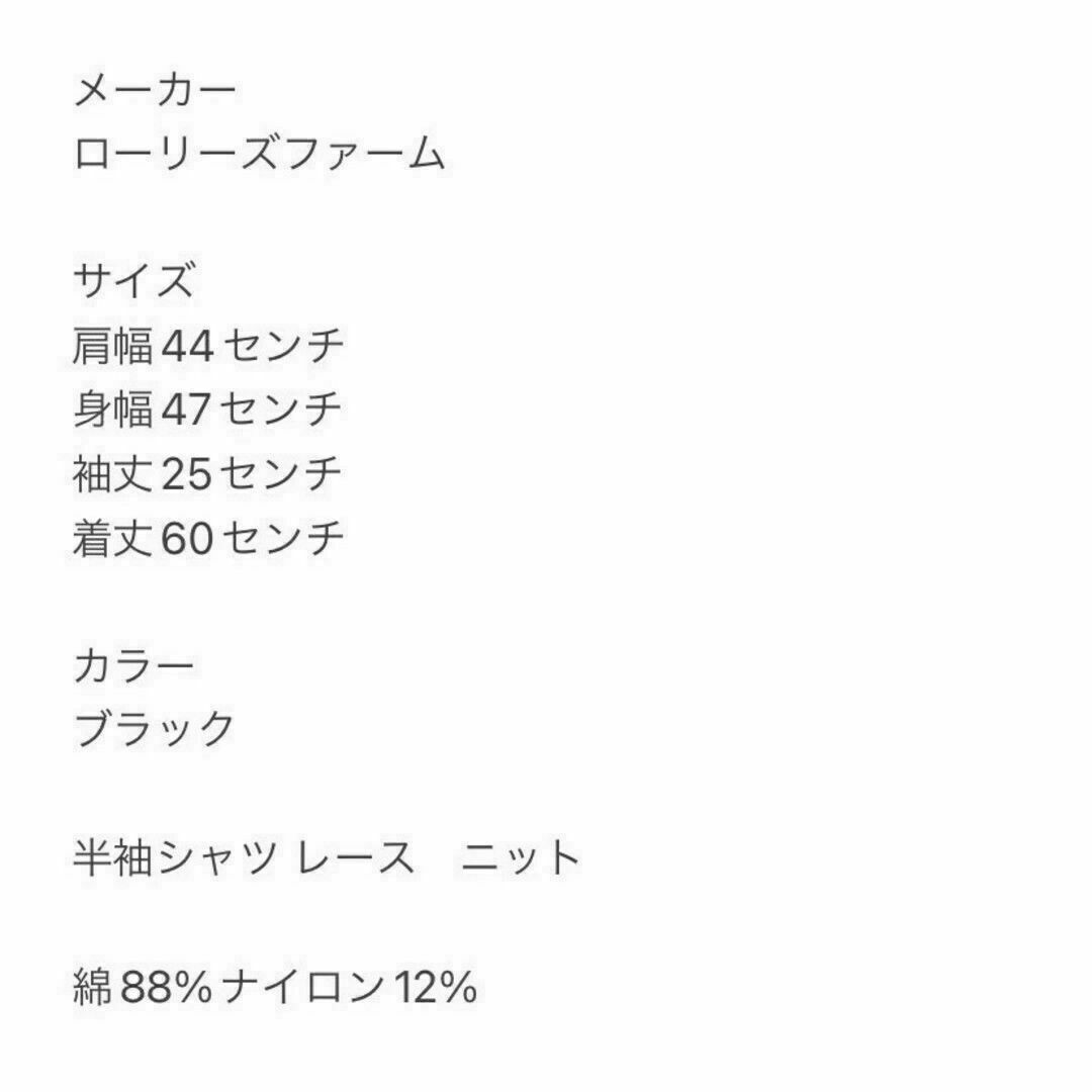 LOWRYS FARM(ローリーズファーム)のローリーズファーム　半袖シャツ　F　ブラック　レース　ニット　綿　ナイロン レディースのトップス(カットソー(半袖/袖なし))の商品写真