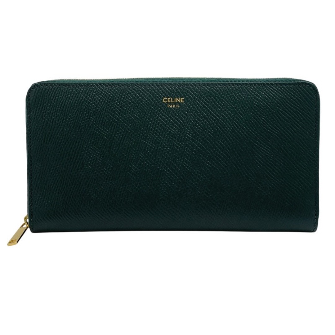 CELINE(セリーヌ)の【CELINE】セリーヌ ラージ ジップドウォレット 10B553BEL.31AN 長財布
 レザー レディース 新ロゴ グリーン 緑 ラウンドファスナー レディースのファッション小物(財布)の商品写真