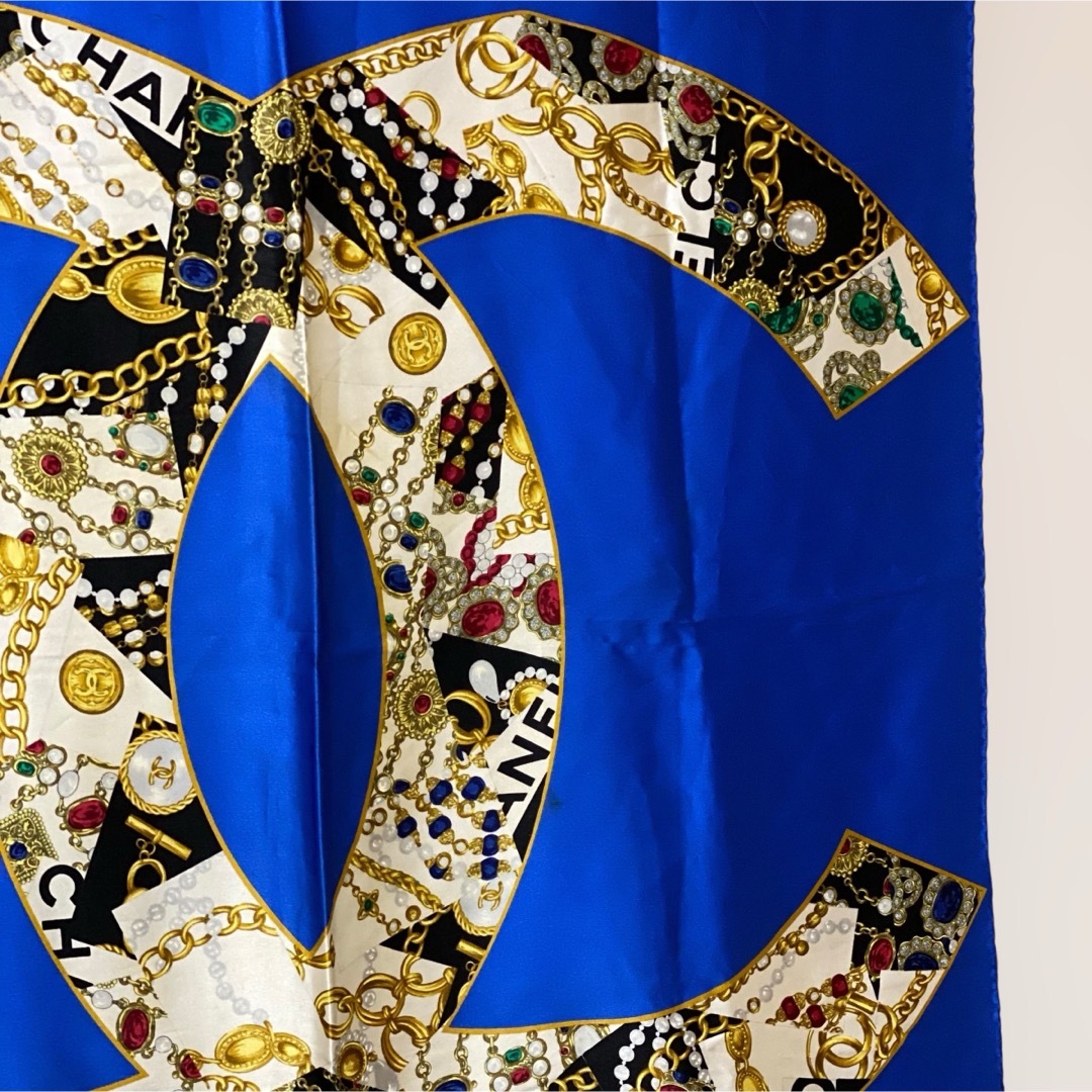 CHANEL - VINTAGE CHANEL 大判シルクスカーフ ココマーク