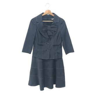 トゥービーシック(TO BE CHIC)の良好 TO BE CHIC トゥービーシック ジャケット×アンサンブルワンピース セットアップ 大きいサイズ:42  ネイビー   デニム リボン　240001154167(セット/コーデ)