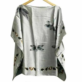 フリーサイズ　シルク調　滑らか手触り　涼しい夏　ファッション　Tシャツ　とんぼ(Tシャツ(半袖/袖なし))