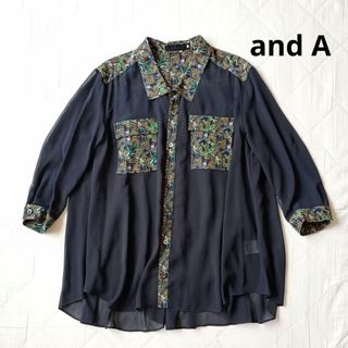 アンドエー(And A)の極美品　And A　シルク　シアーブラウス　LIBERTYお好きな方に！(シャツ/ブラウス(長袖/七分))