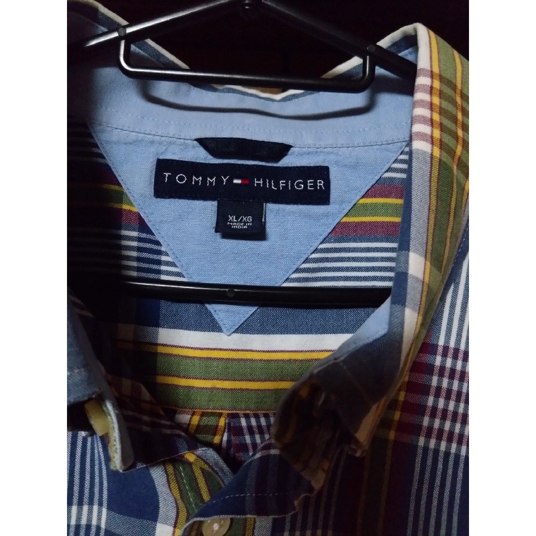 TOMMY HILFIGER(トミーヒルフィガー)のトミーヒルフィガー  半袖チェックシャツ XLサイズ メンズのトップス(シャツ)の商品写真