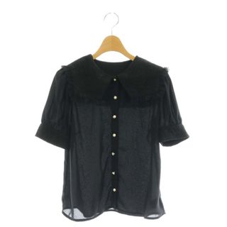 アザー(other)のアマベル Amavel  レース セーラーカラー 半袖ブラウス 前開き M 黒(シャツ/ブラウス(長袖/七分))