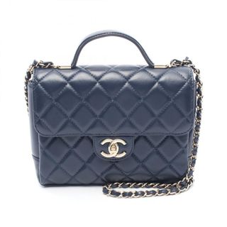 シャネル(CHANEL)のシャネル CHANEL マトラッセ トップハンドル ショルダーバッグ バッグ ラムスキン（羊革） レディース ネイビー系 AS5112 【中古】(ショルダーバッグ)