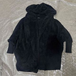 エモダ(EMODA)のEMODA フリースジャケット ブラック黒エモダ ミディ コート　オーバーサイズ(その他)